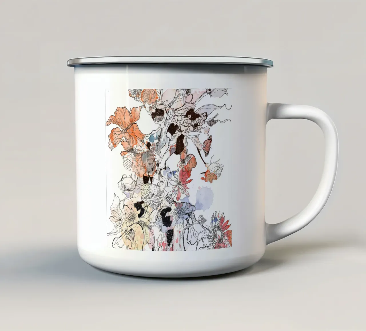 flower fire tazza in smalto da k i m