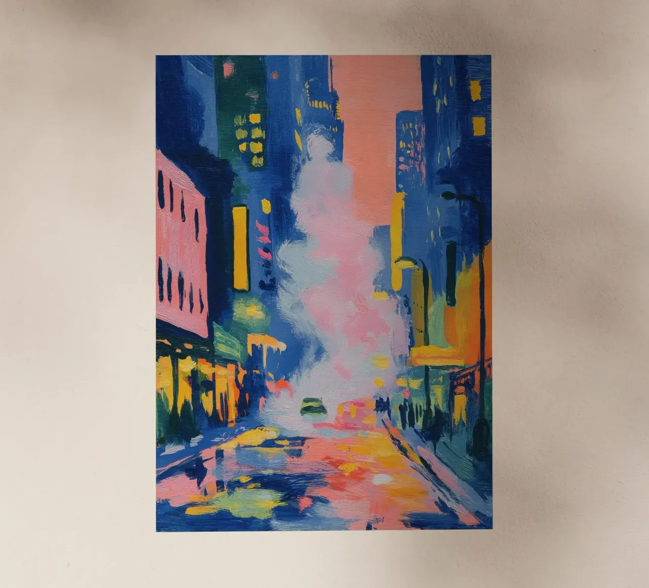 Strada di New York di notte pellicola backlit da Nikis Art Studio