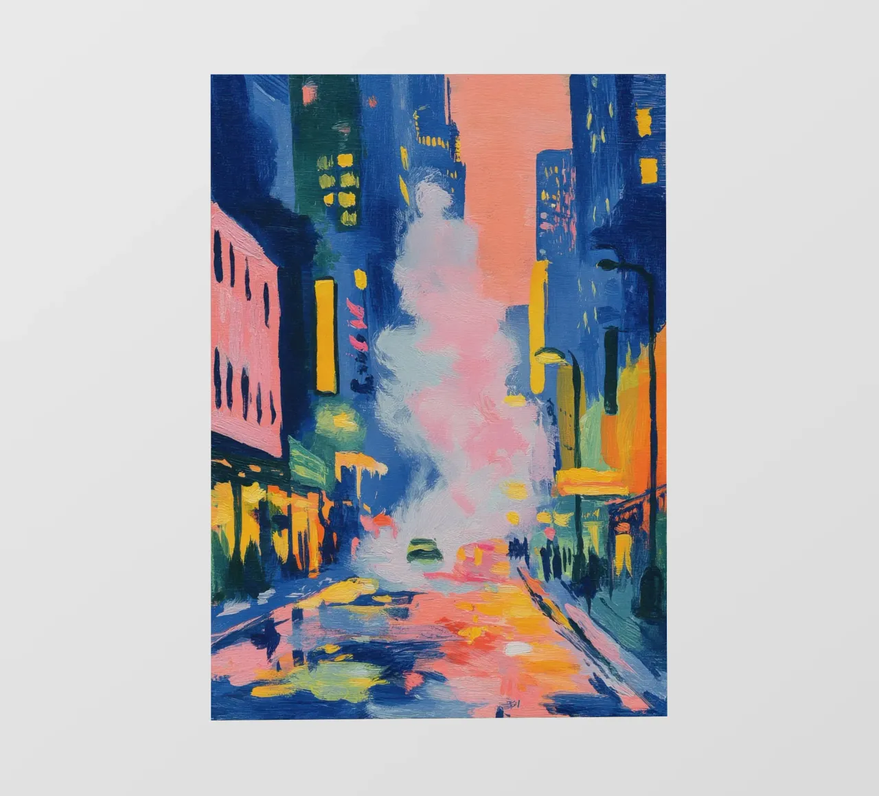 Strada di New York di notte telo in pvc da Nikis Art Studio