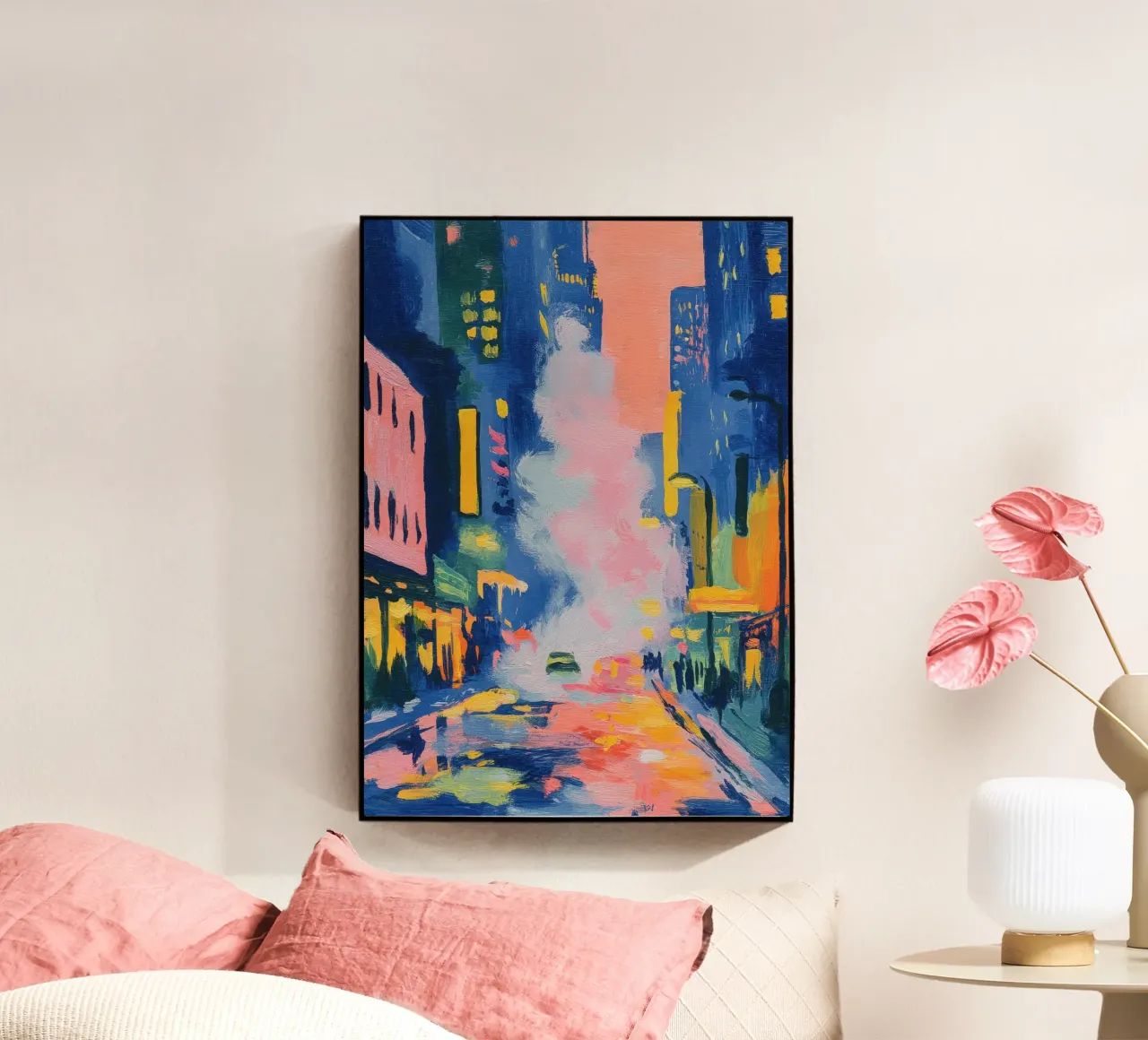 Strada di New York di notte plexiglass da Nikis Art Studio