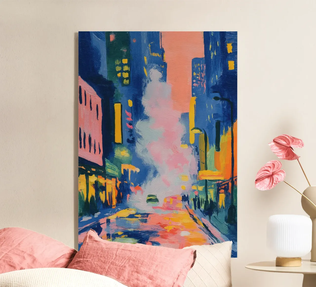 Strada di New York di notte plexiglass da Nikis Art Studio