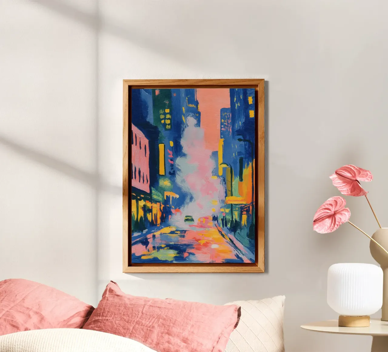 Strada di New York di notte alluminio dibond da Nikis Art Studio