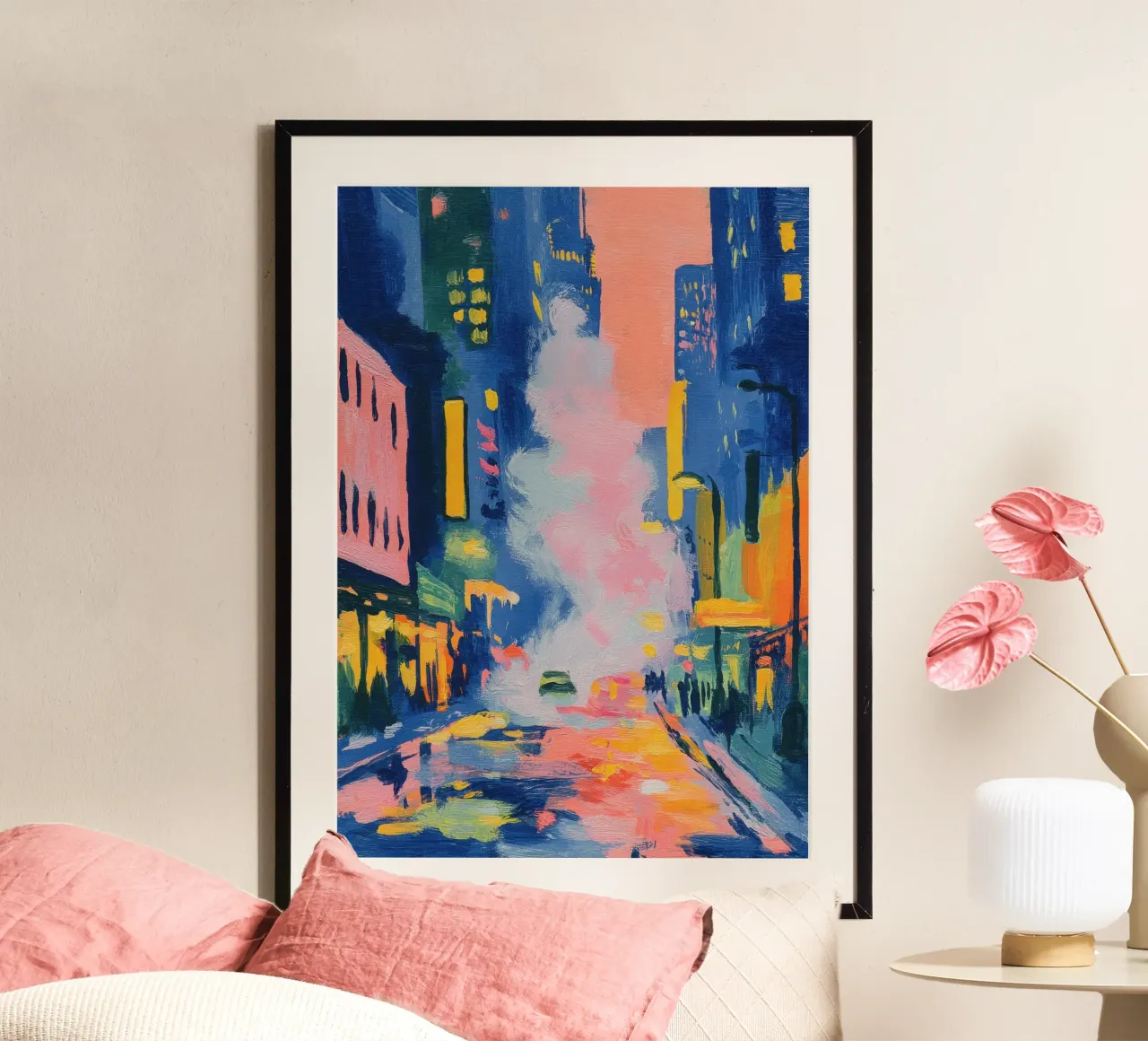 Strada di New York di notte carta hahnemühle da Nikis Art Studio