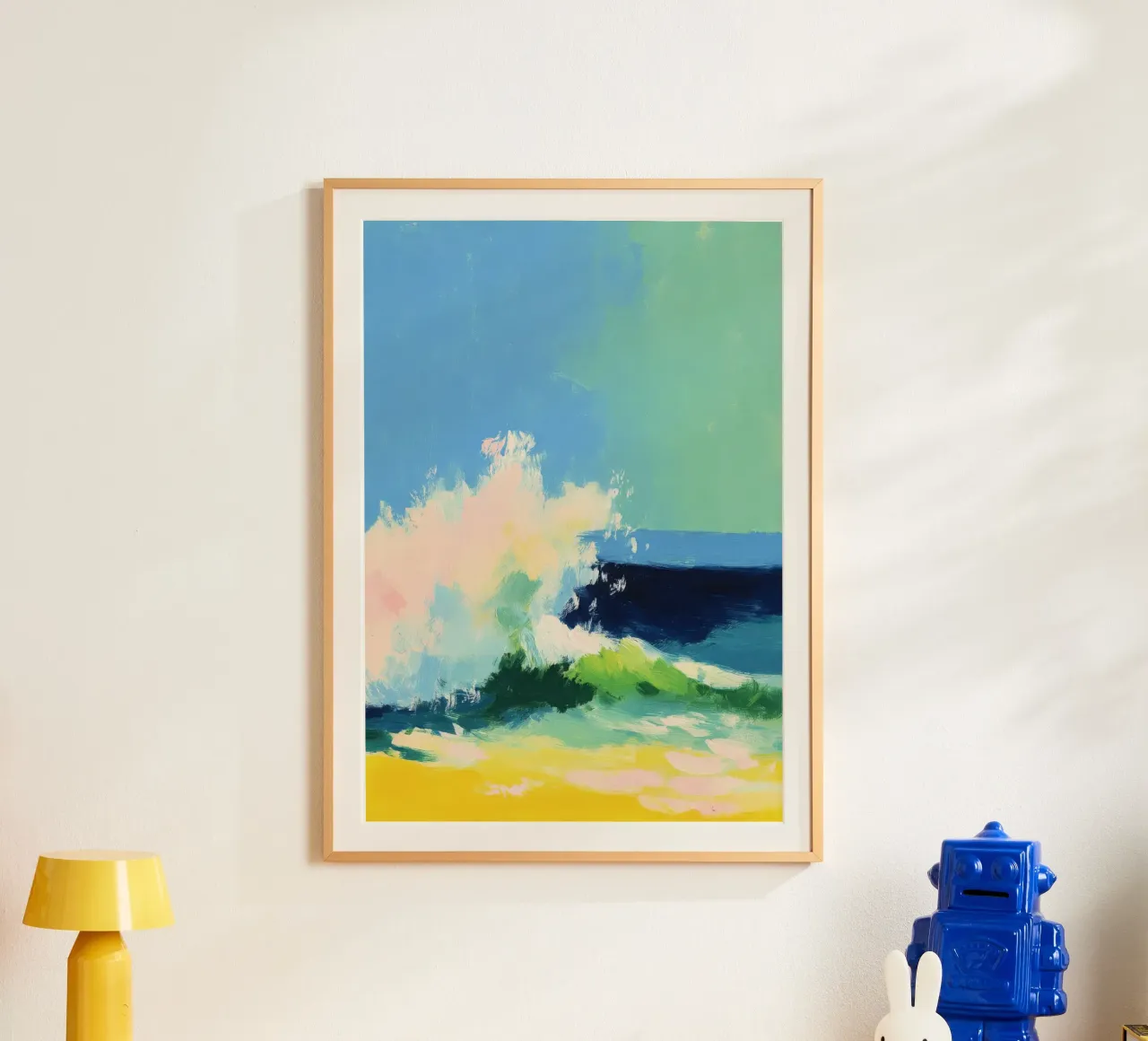 Onde sulla spiaggia in colori pastello carta hahnemühle da Nikis Art Studio
