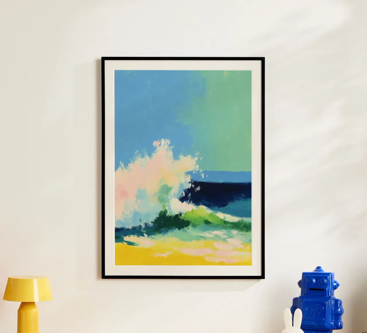 Onde sulla spiaggia in colori pastello carta hahnemühle da Nikis Art Studio