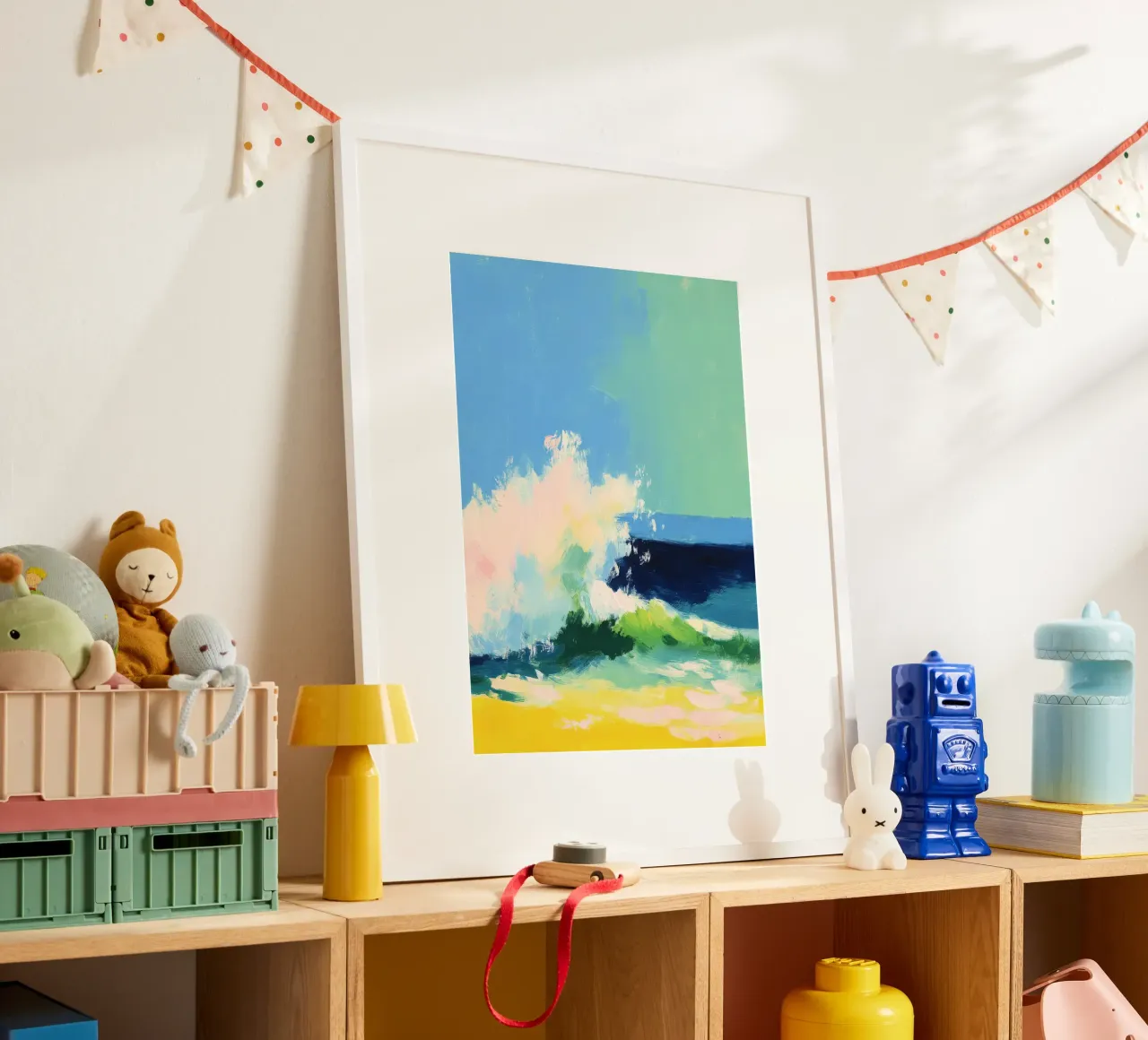 Onde sulla spiaggia in colori pastello carta hahnemühle da Nikis Art Studio
