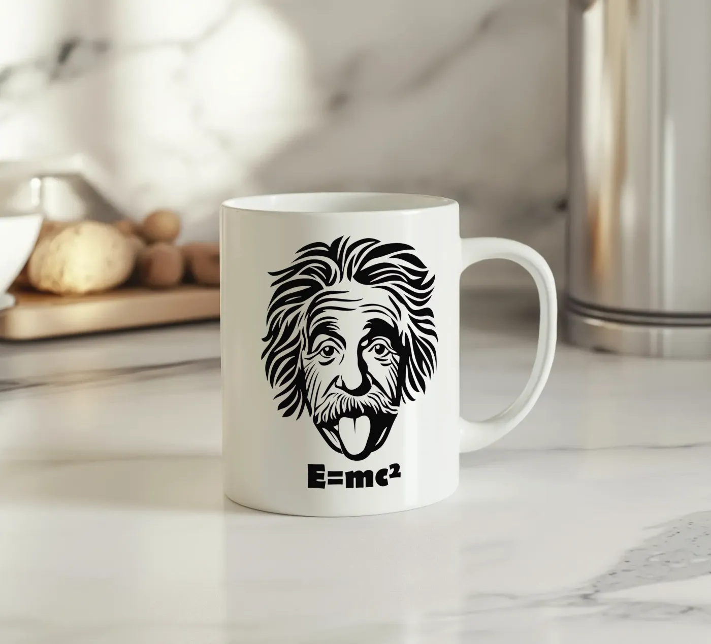 Albert Einstein: E=mc² ceramic mug by Autofocus