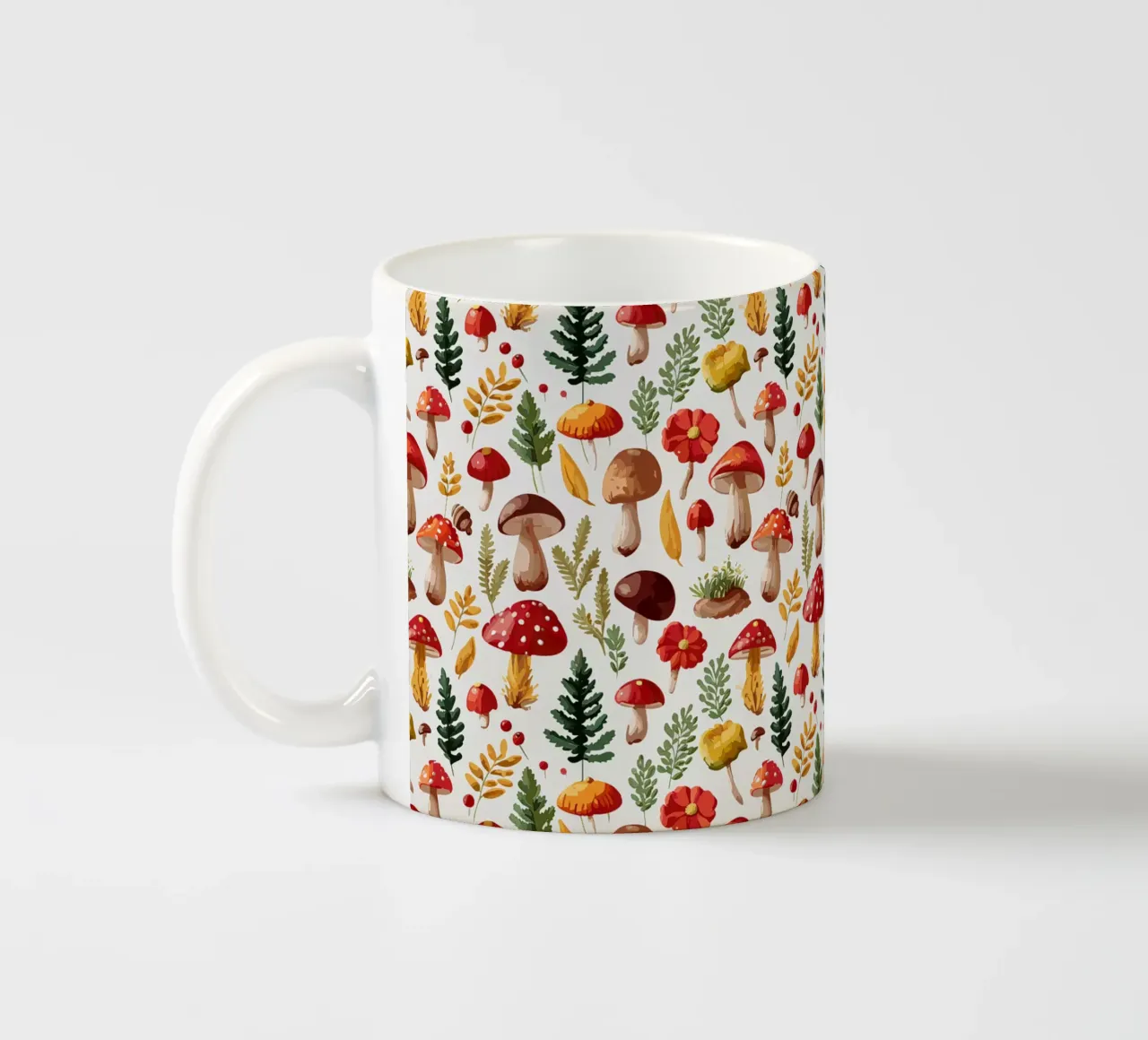 Autunno - Funghi, foresta, modello tazza in ceramica da Hightown Design