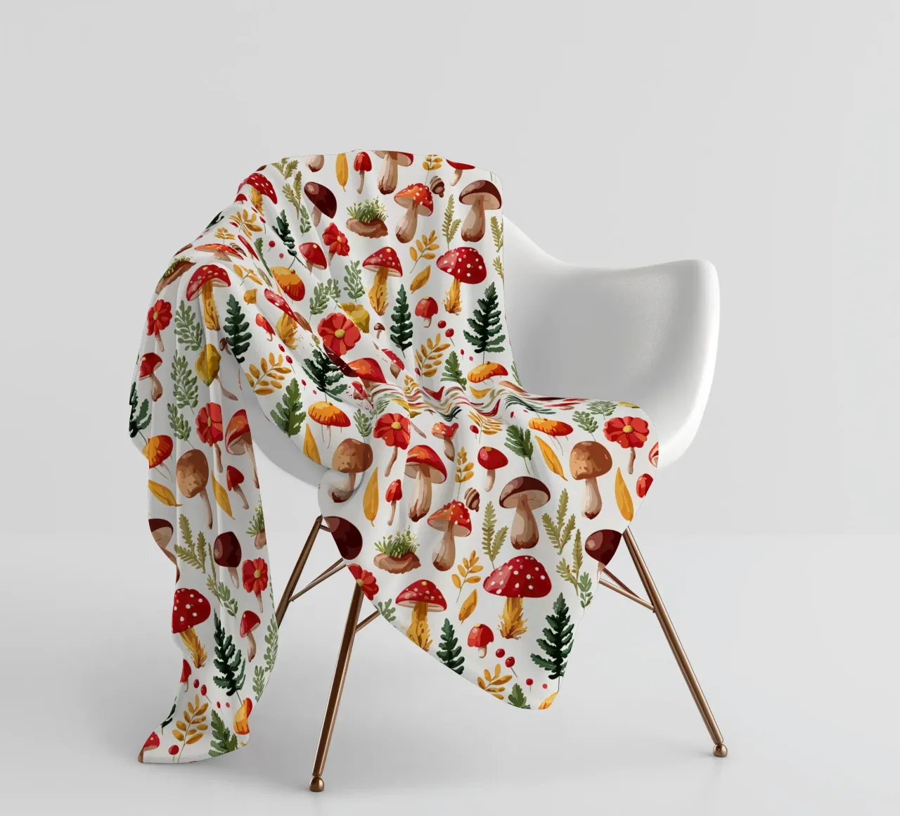 Autunno - Funghi, foresta, modello coperta in pile da Hightown Design