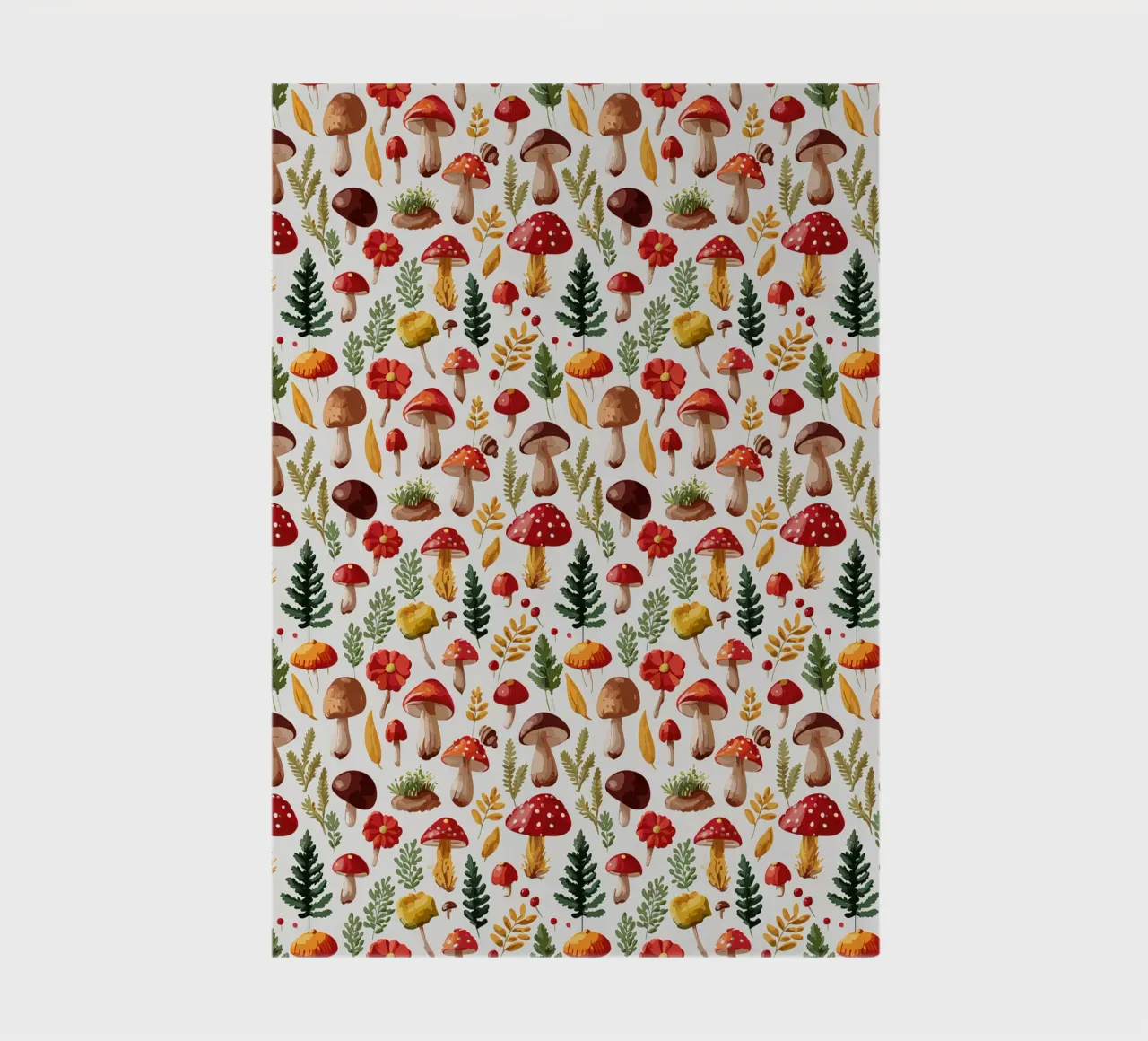 Autumn - Mushrooms, forest, pattern notebook by Hightown Design