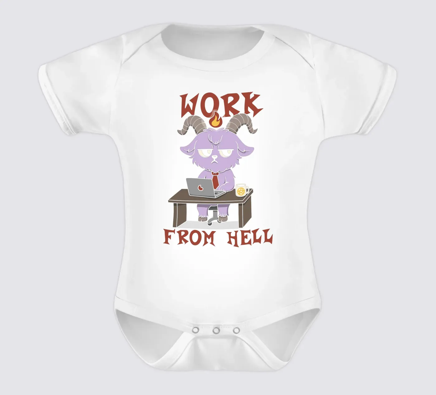 Work from Hell body neonato maniche corte da Loobs