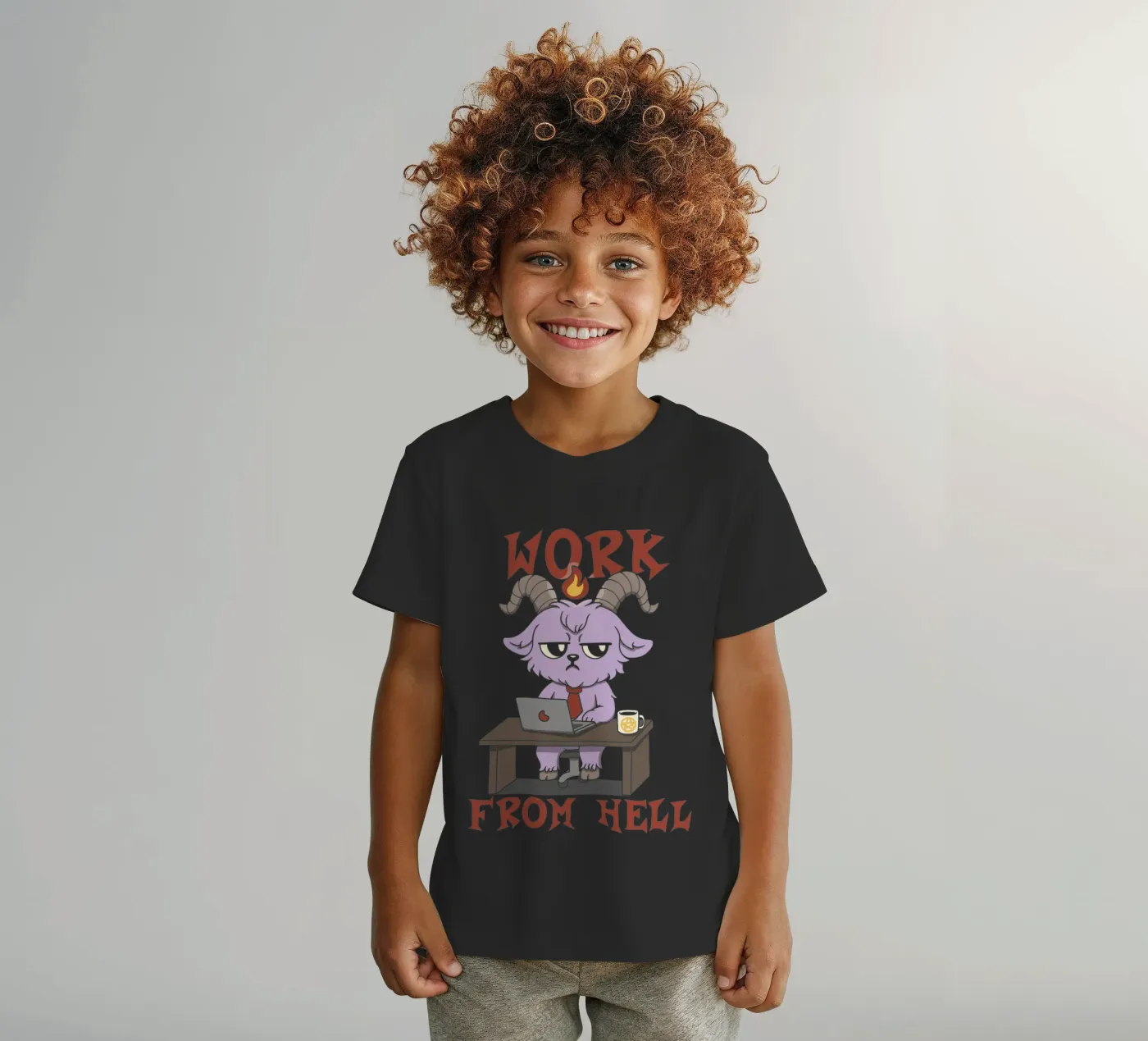 Werken vanuit de hel kinder t-shirt van Loobs