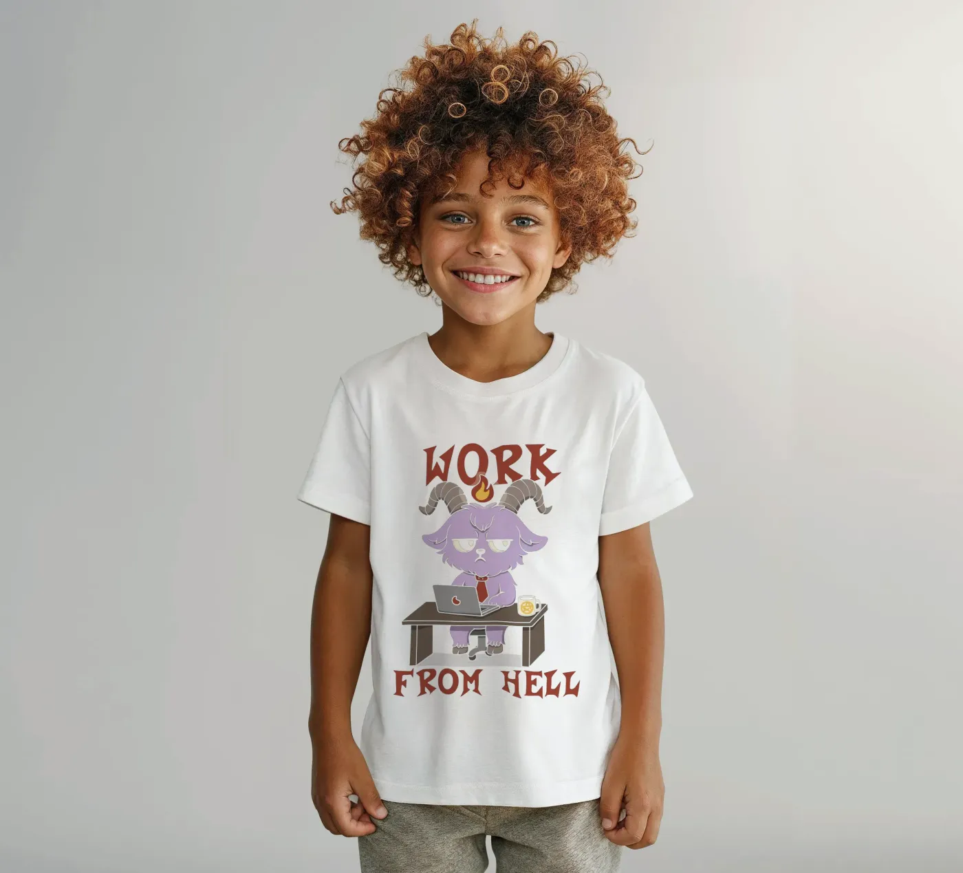 Werken vanuit de hel kinder t-shirt van Loobs
