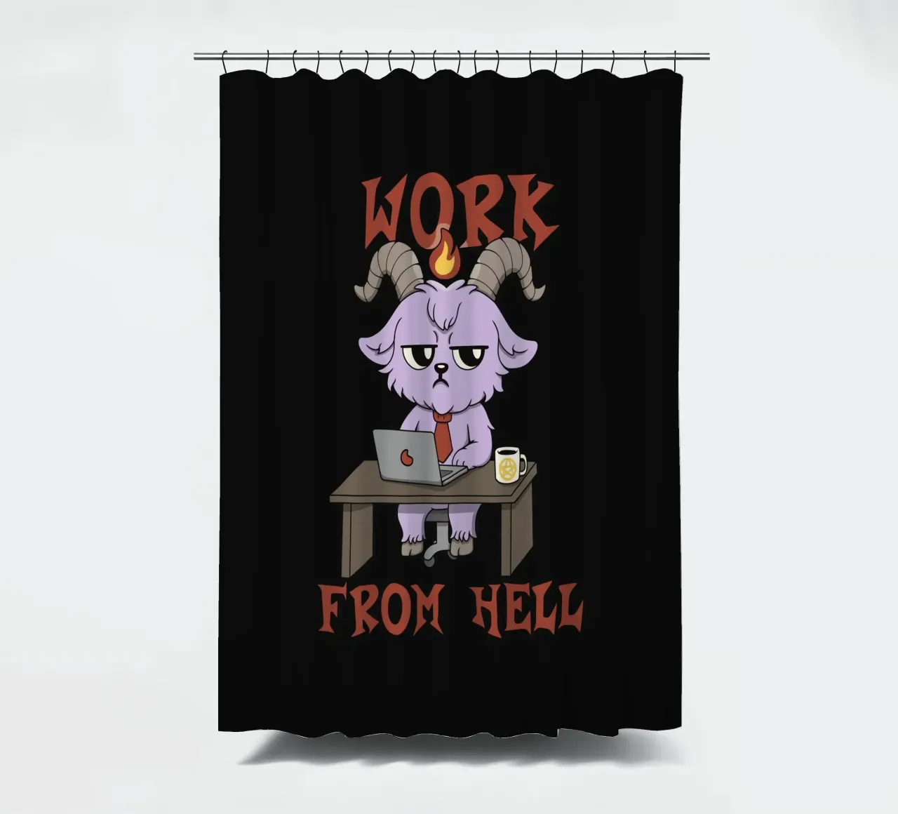 Work from Hell douchegordijn van Loobs