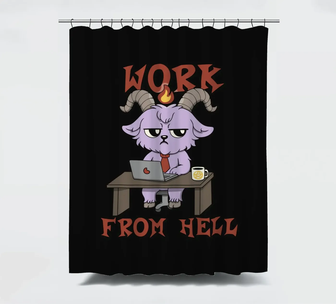 Arbeit aus der Hölle Duschvorhang von Loobs