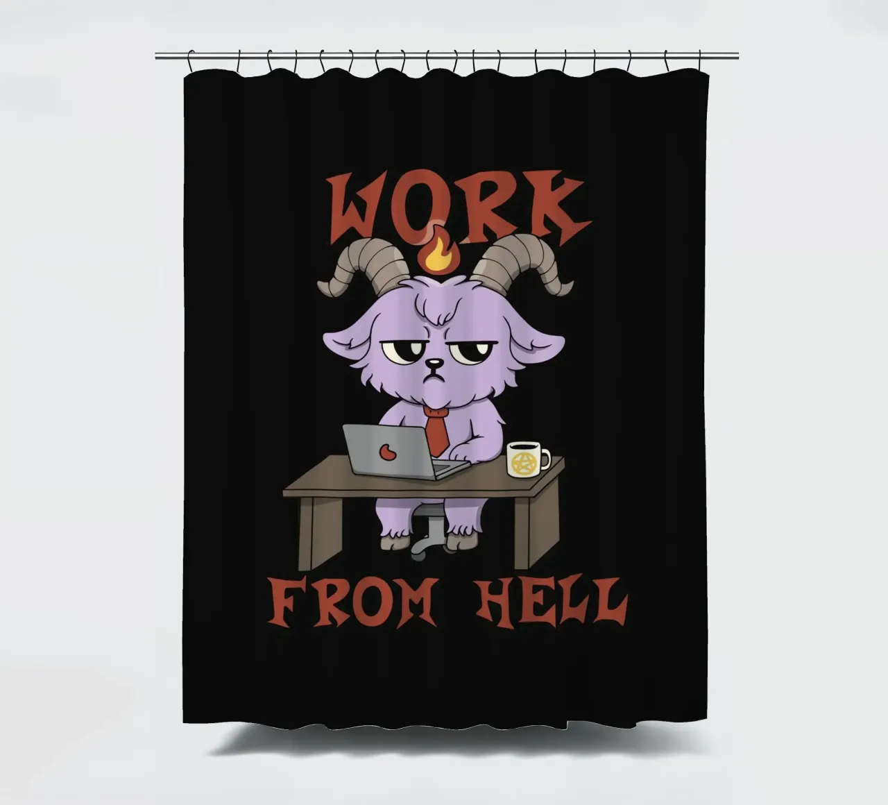 Work from Hell douchegordijn van Loobs