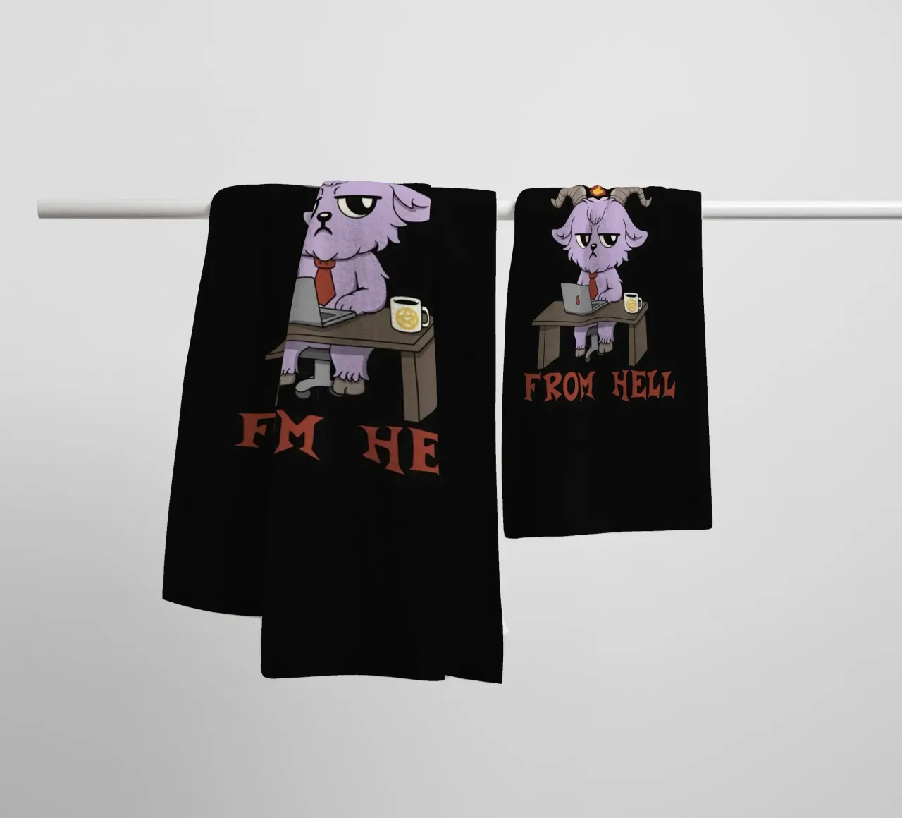 Work from Hell towel by Loobs