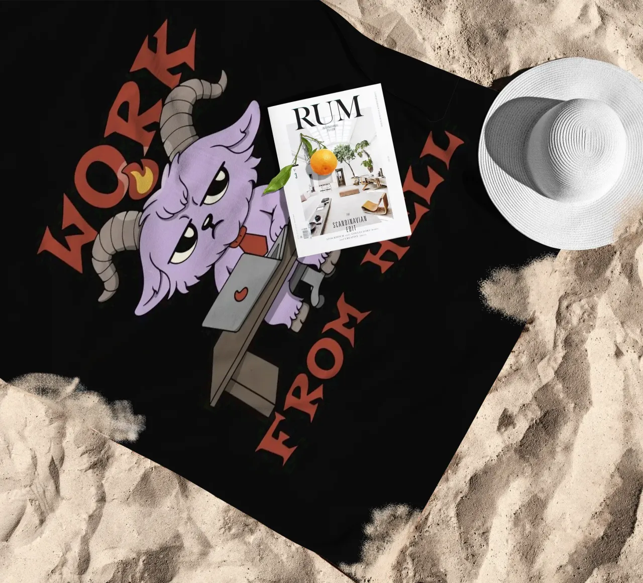 Work from Hell beach towel by Loobs