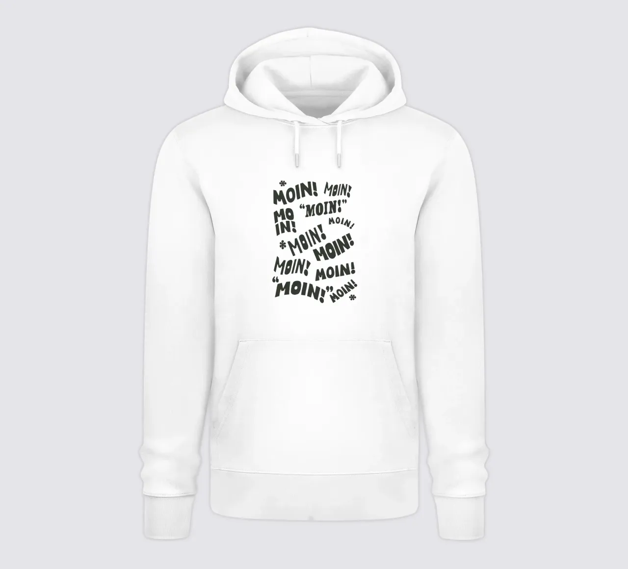 Moin! Tipografia tedesca Stampa Tipografia tedesca Design felpa con cappuccio da THE MOTIVATED TYPE