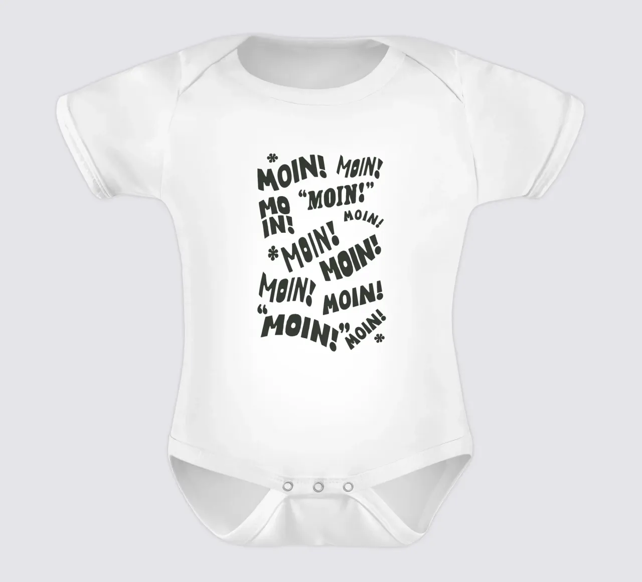 Moin! German Typography Print German Typography Design short-sleeve baby romper by THE MOTIVATED TYPE