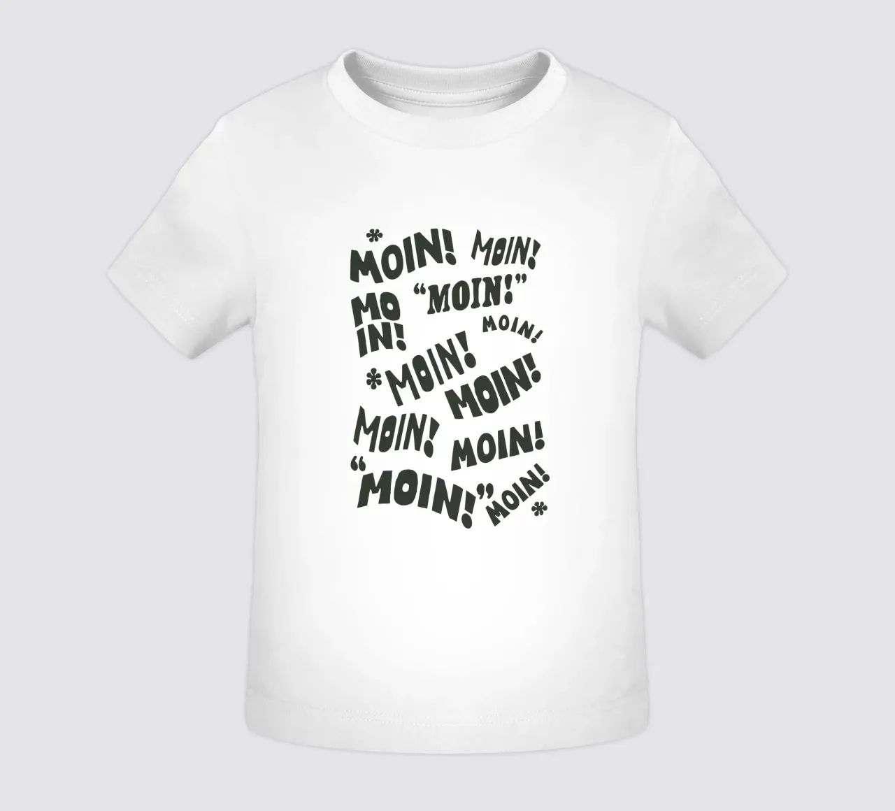 Moin! German Typography Print German Typography Design baby t-shirt by THE MOTIVATED TYPE