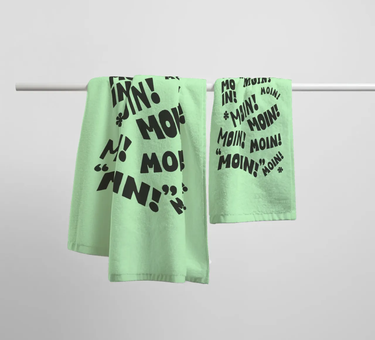 Moin! Tipografia tedesca Stampa Tipografia tedesca Design asciugamano da bagno da THE MOTIVATED TYPE