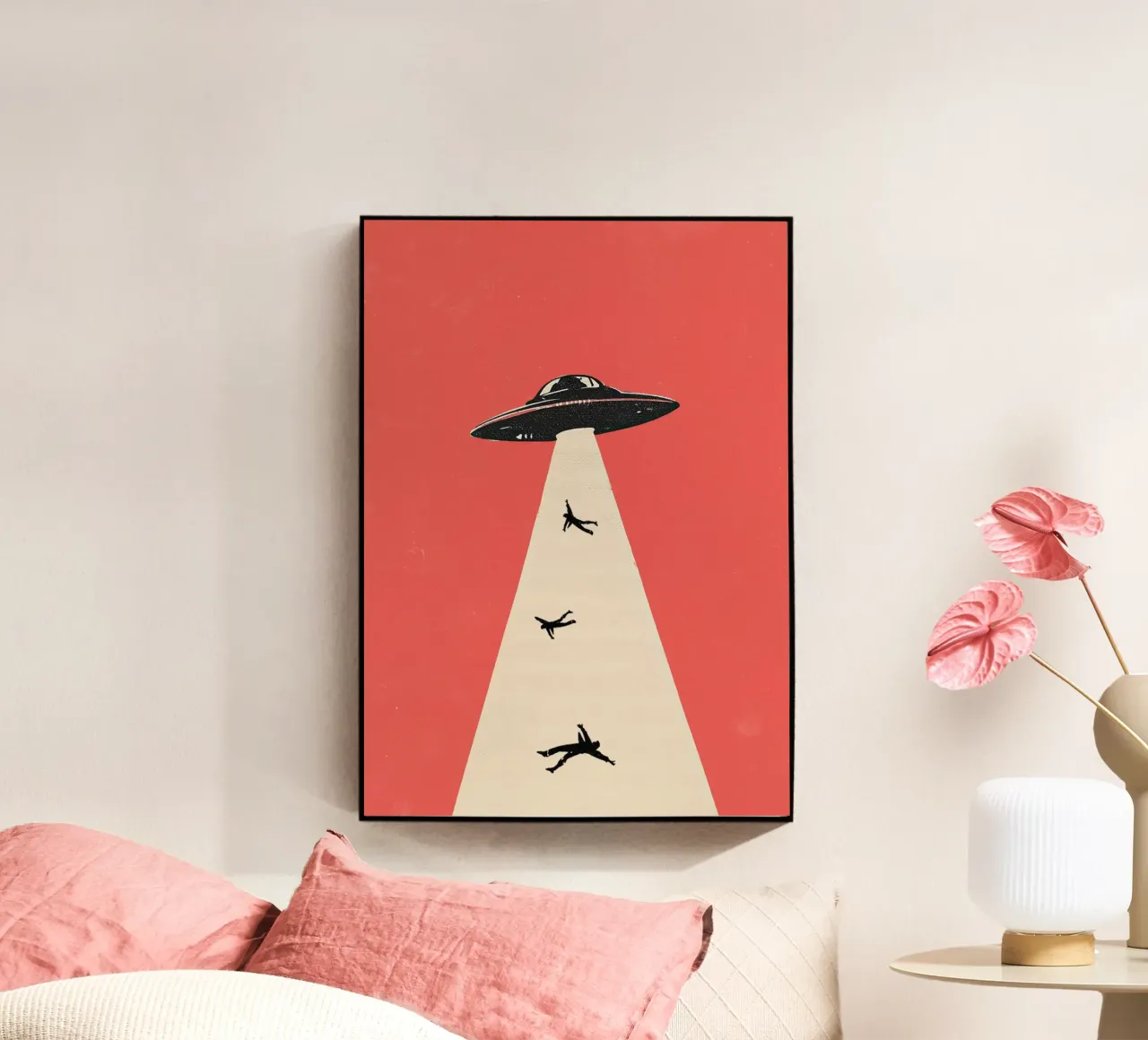 Stampa Pop Art Retro Sci-Fi Abduction plexiglass da Bakara