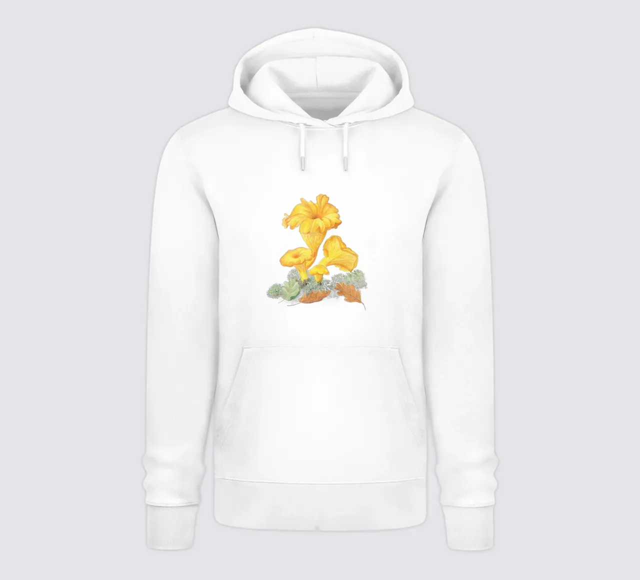 Chanterelle - Hand Painted Mushroom Illustration hoodie by ms.Hey! textildesign