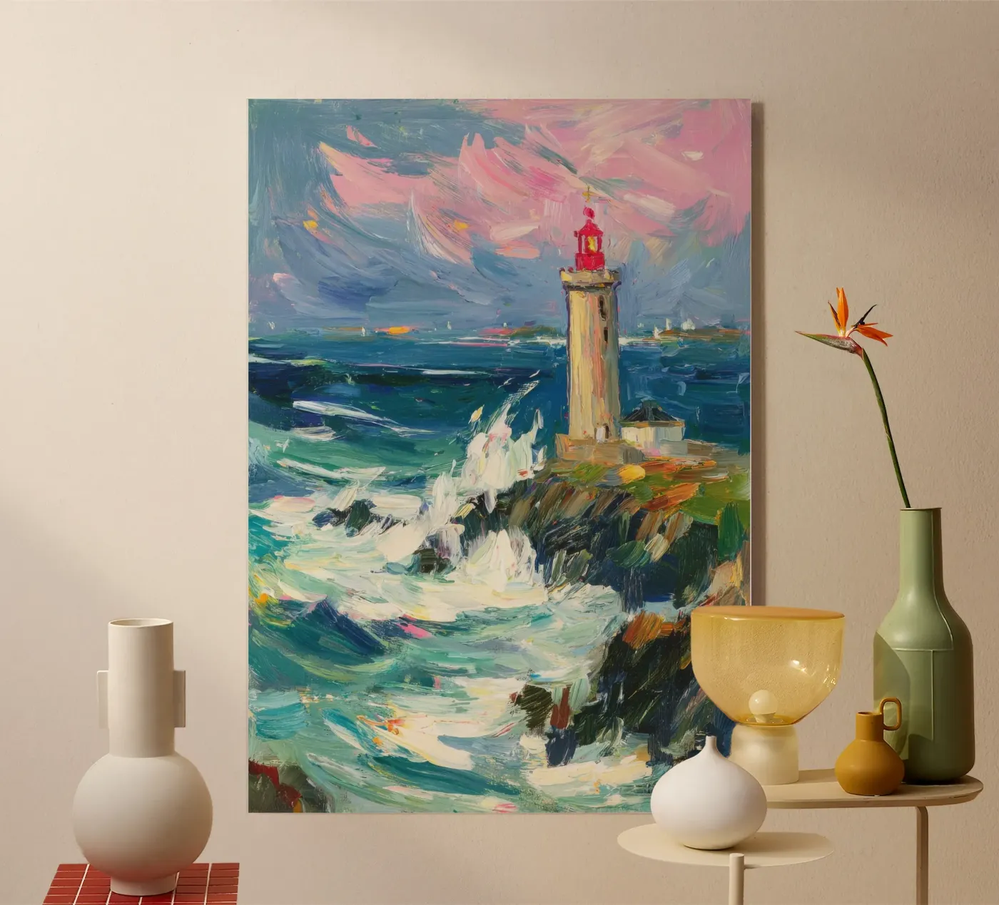 Faro sulla costa plexiglass da Nikis Art Studio