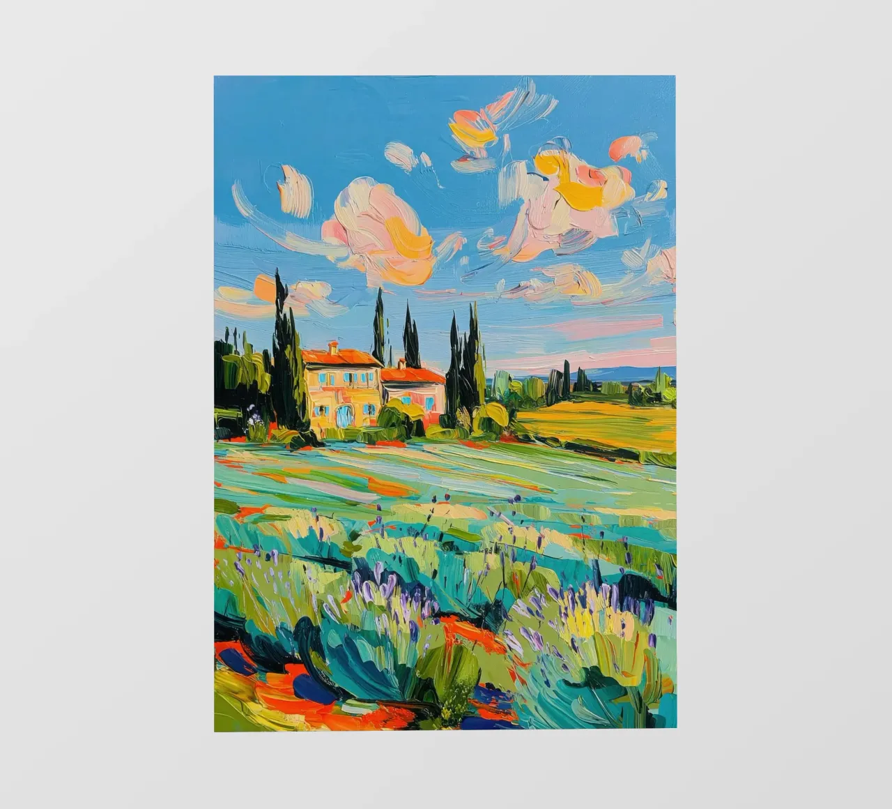 Paesaggio toscano con casa telo in pvc da ArtByNiki