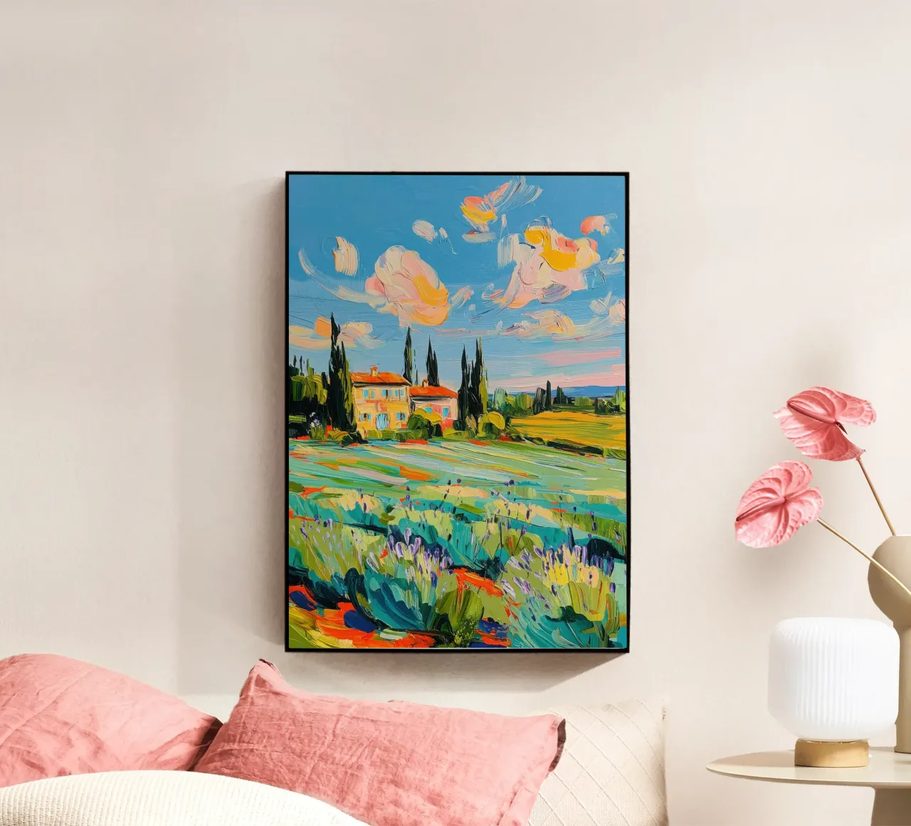 Paesaggio toscano con casa plexiglass da ArtByNiki