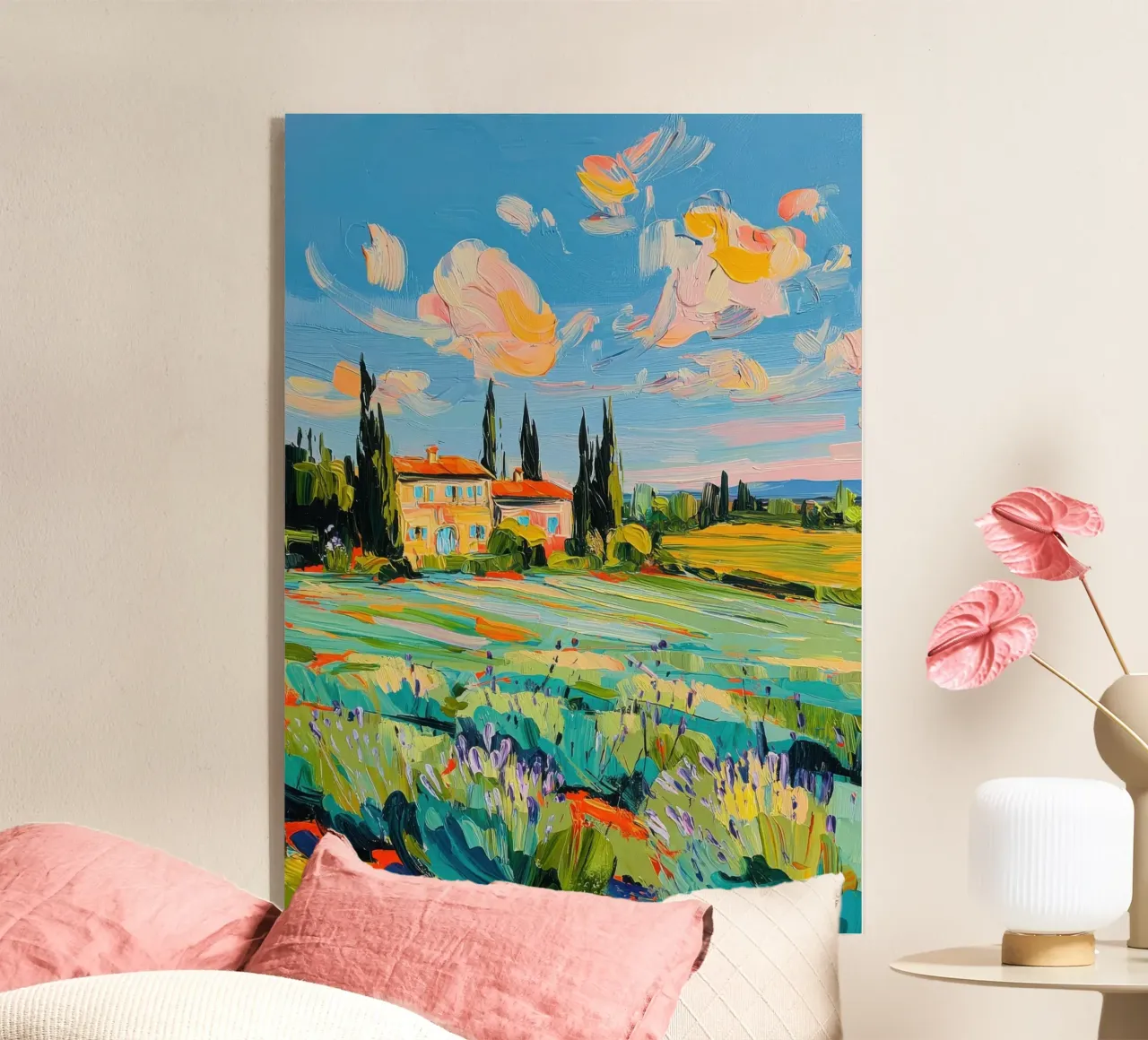 Paesaggio toscano con casa plexiglass da ArtByNiki