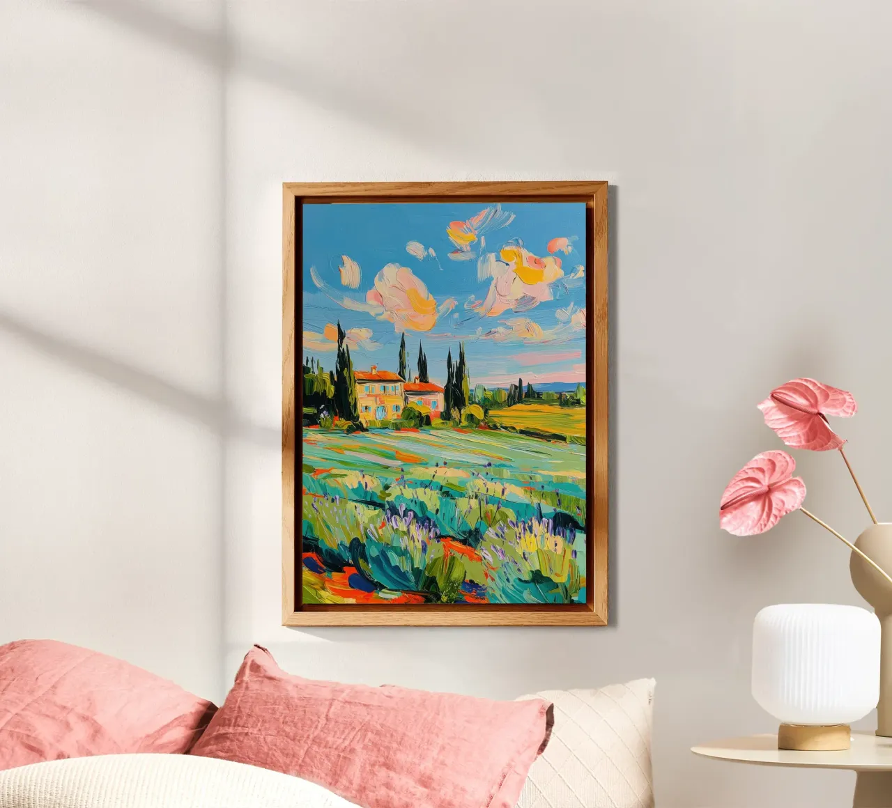 Paesaggio toscano con casa alluminio dibond da ArtByNiki