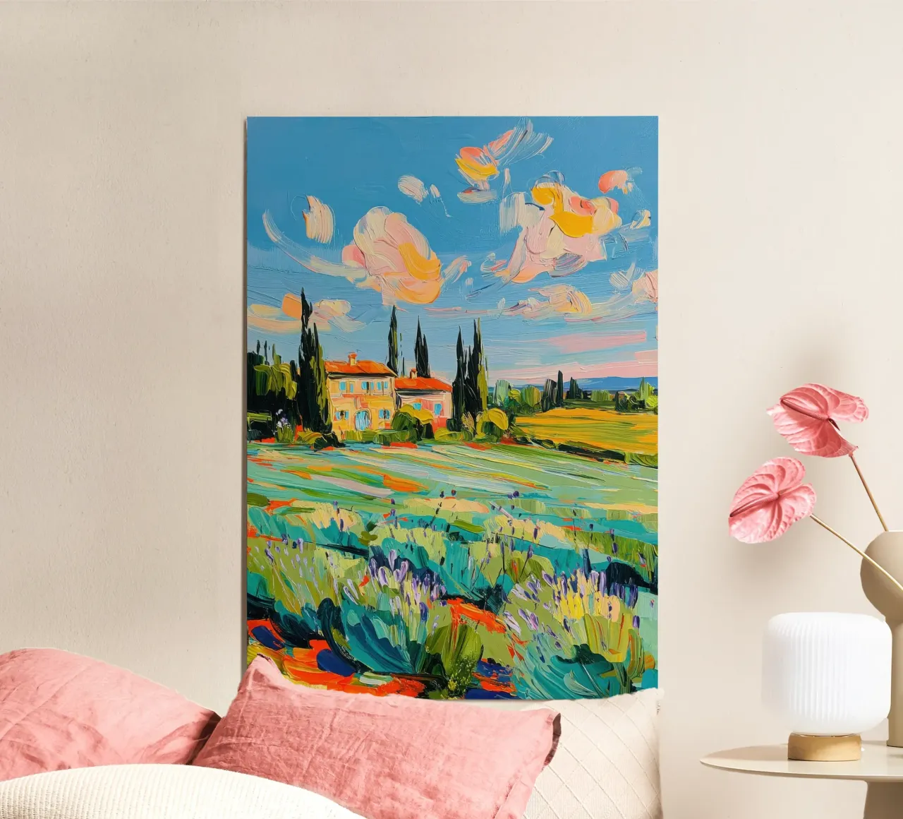 Paesaggio toscano con casa carta hahnemühle da ArtByNiki
