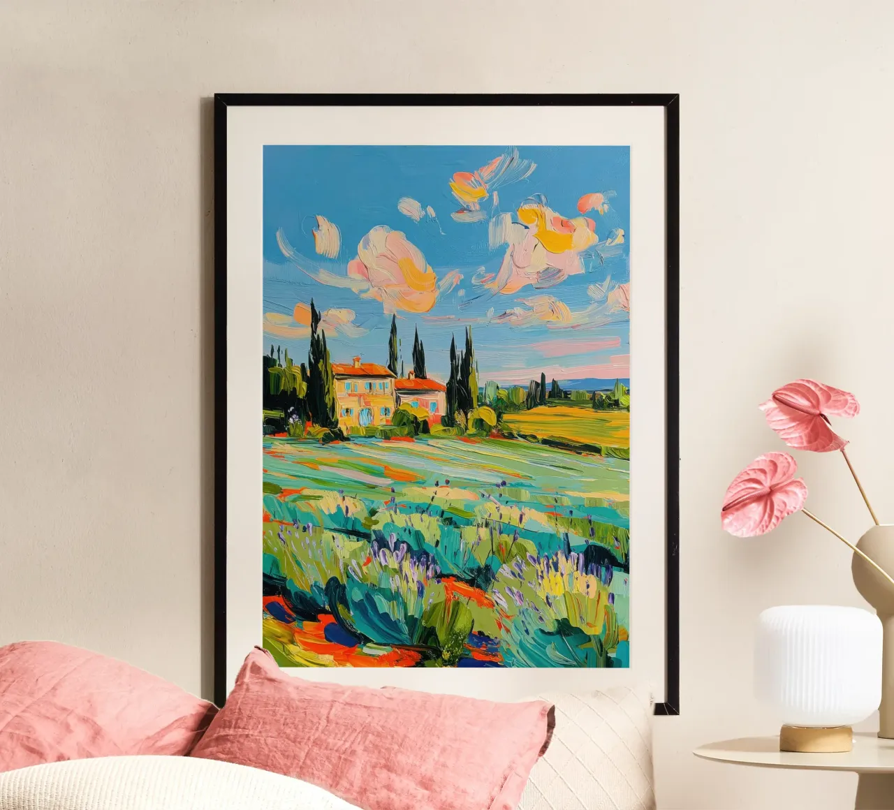 Paesaggio toscano con casa carta hahnemühle da ArtByNiki