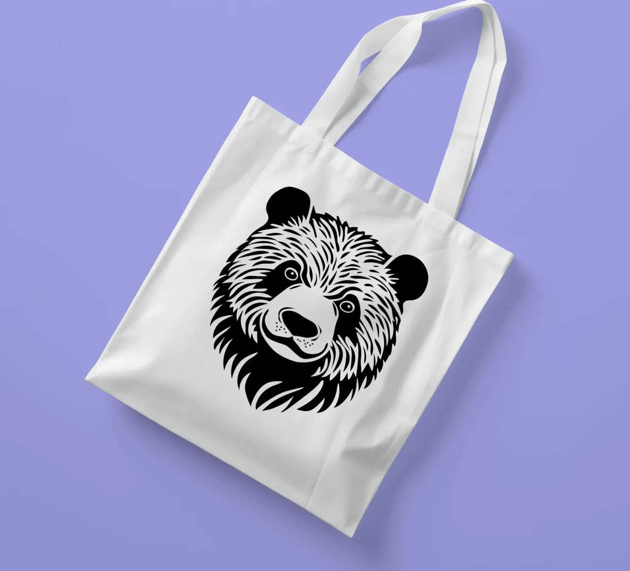 Panda Portrait borsa in juta da Autofocus