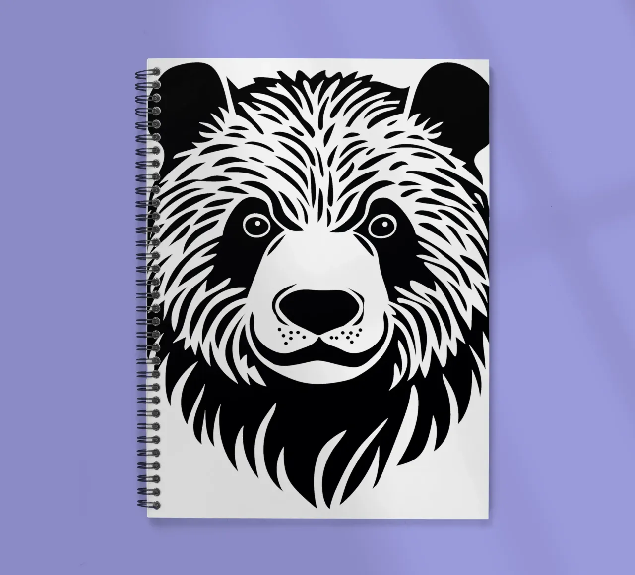 Panda Portrait spiral notebook by Autofocus