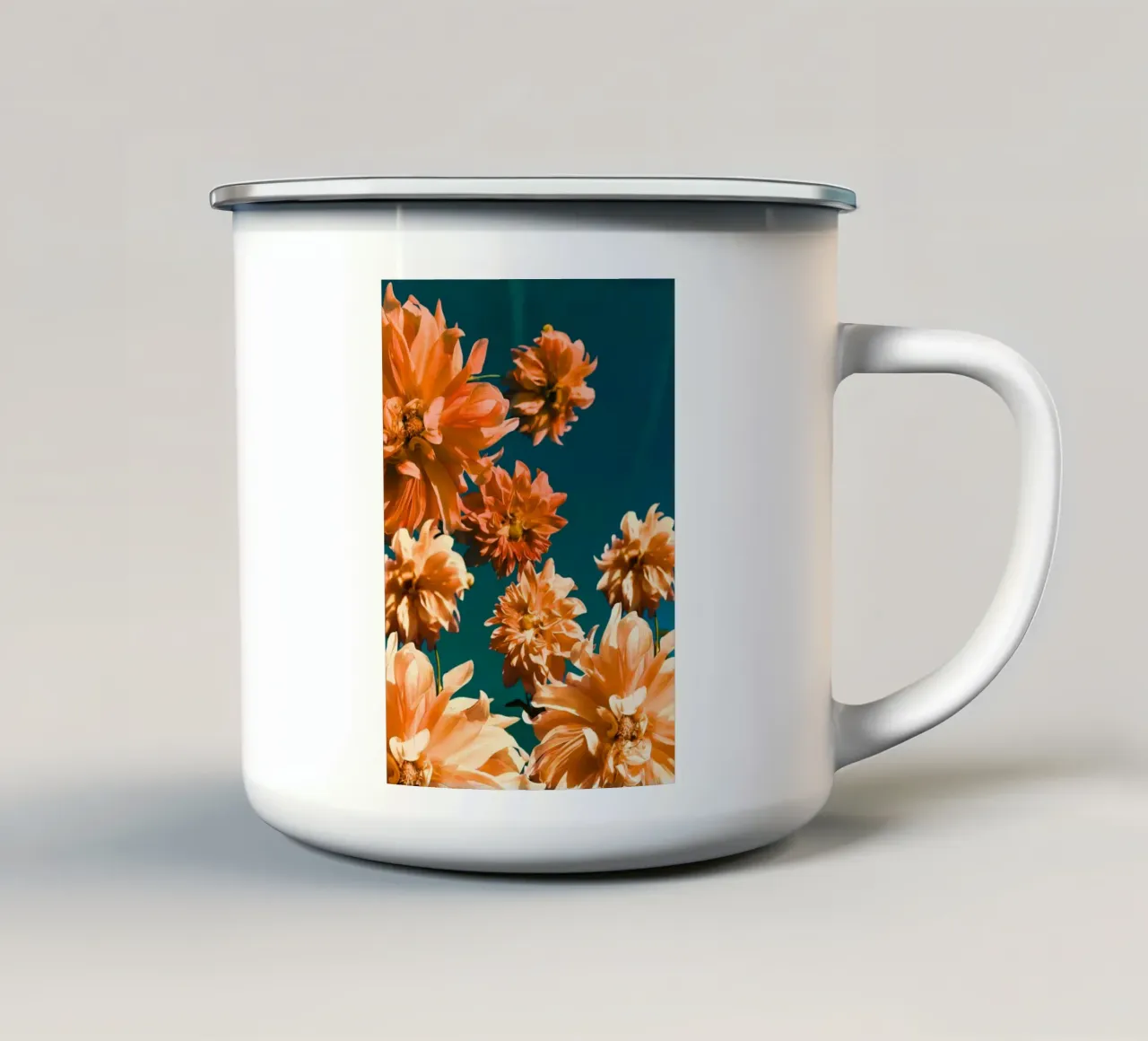 Dalie estive tazza in smalto da Jana Leonenkov Art