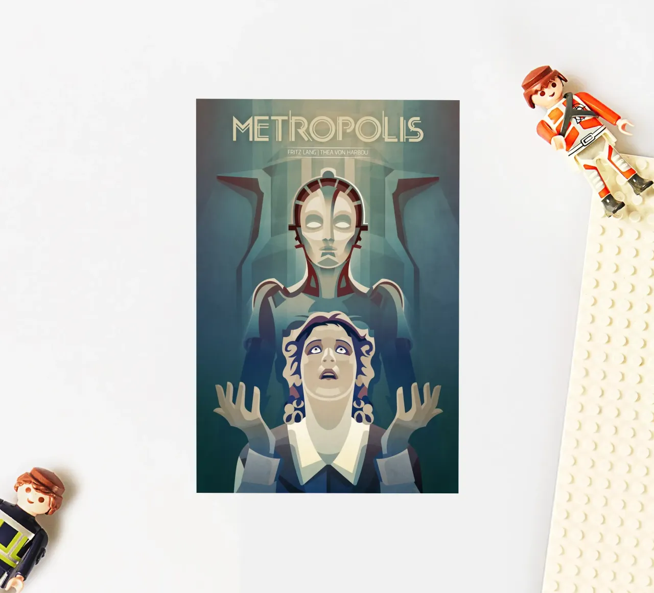 Póster retro de Metrópolis pegatina de ThorBrush
