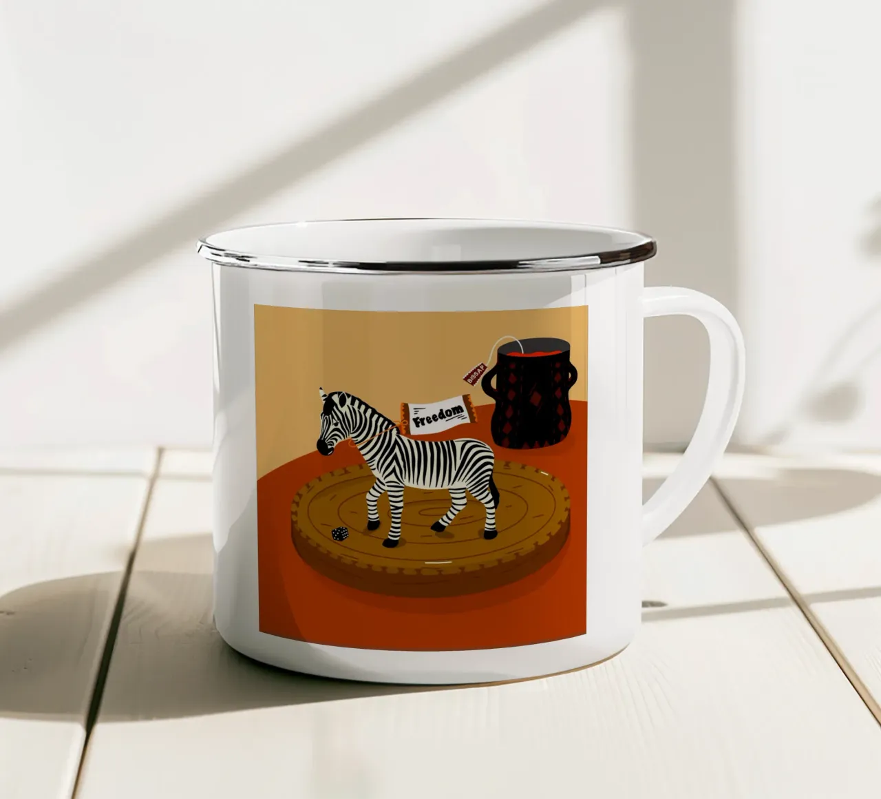 Libertà della zebra tazza in smalto da Keva Epale