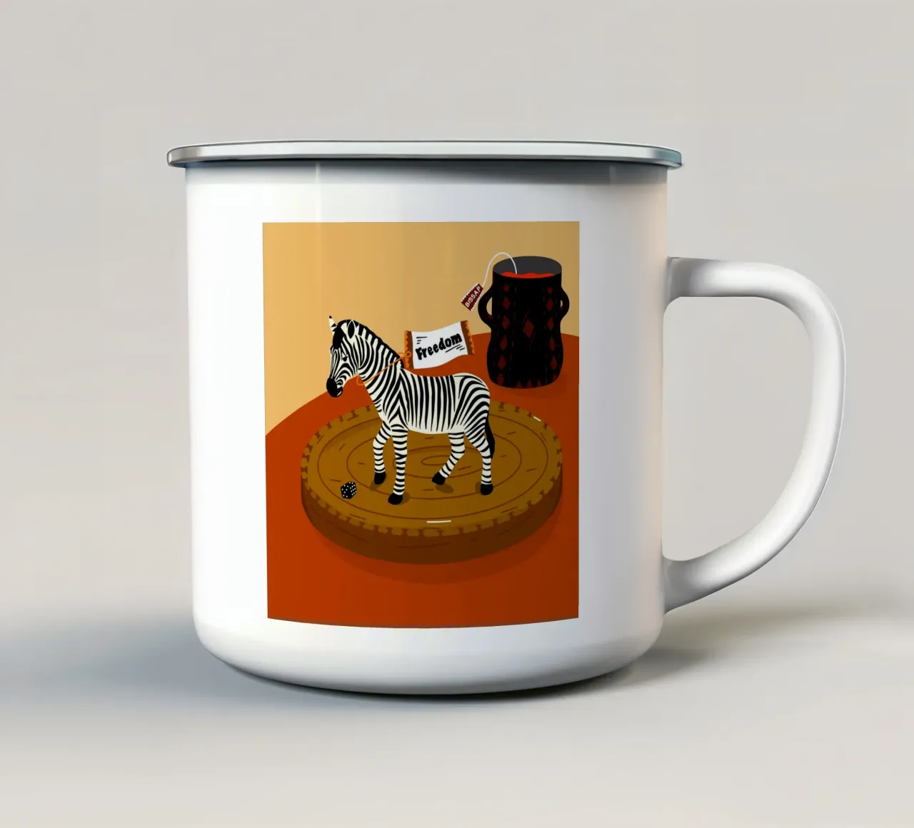 Libertà della zebra tazza in smalto da Keva Epale