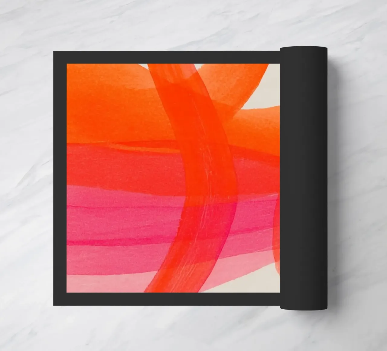 Abstract colour sheets orange doormat by Carinaprint