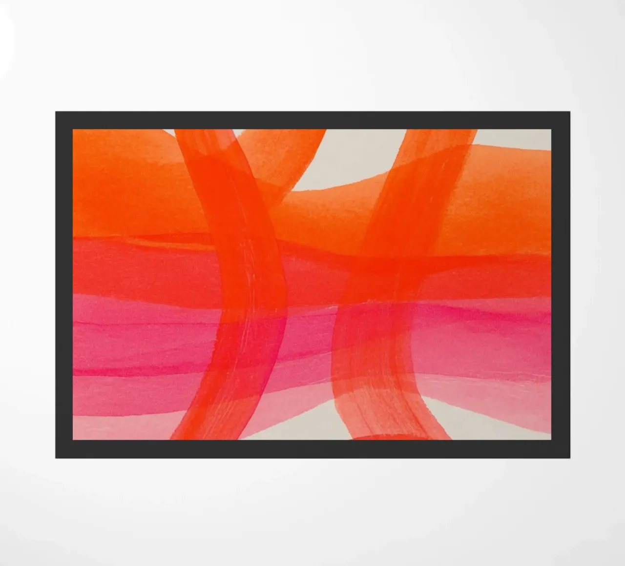 Abstract colour sheets orange doormat by Carinaprint