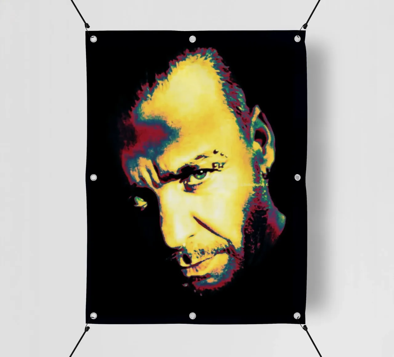 Ritratto di Tim Lindemann telo in pvc da Lembayung art