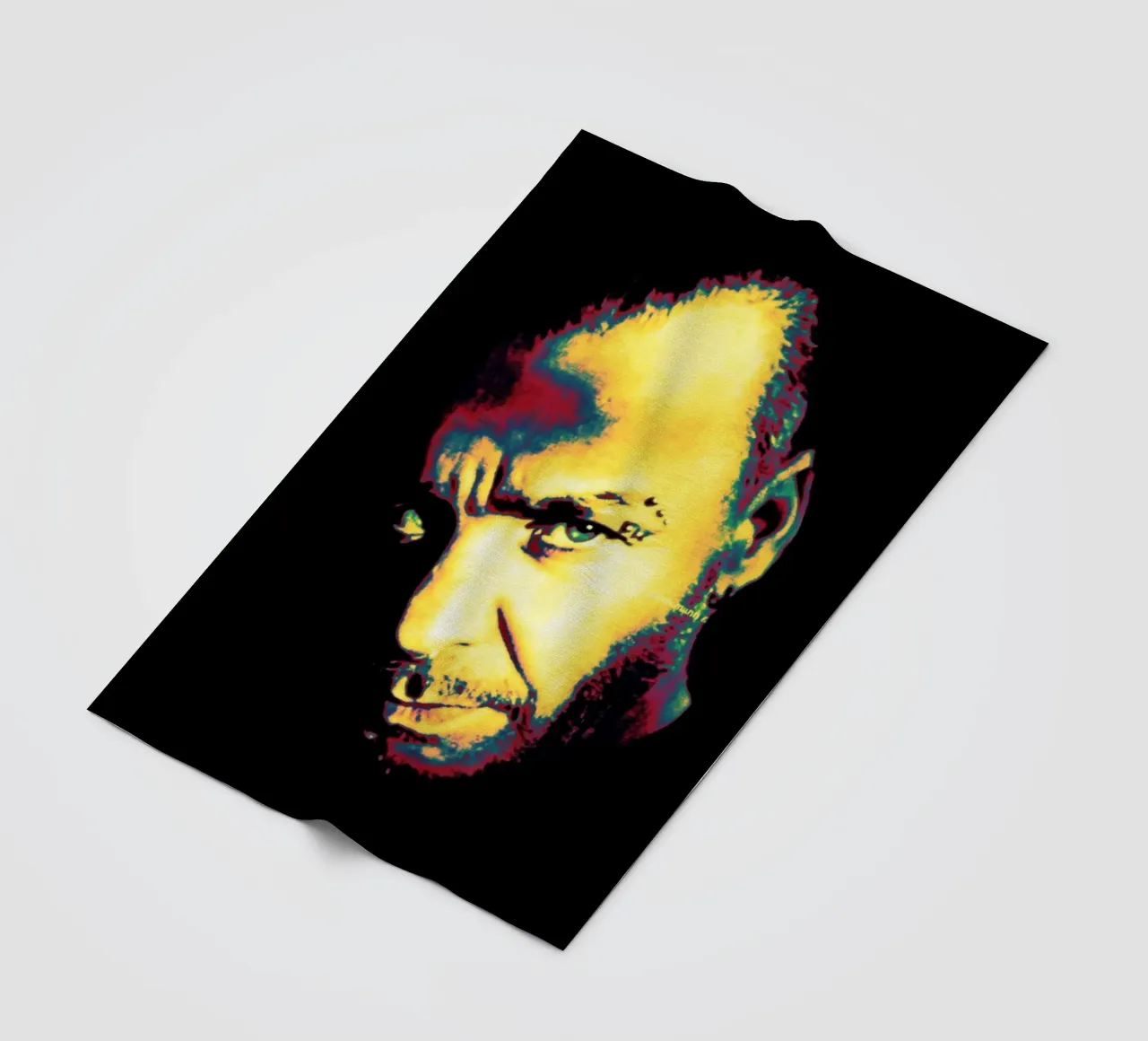 Ritratto di Tim Lindemann coperta in pile da Lembayung art