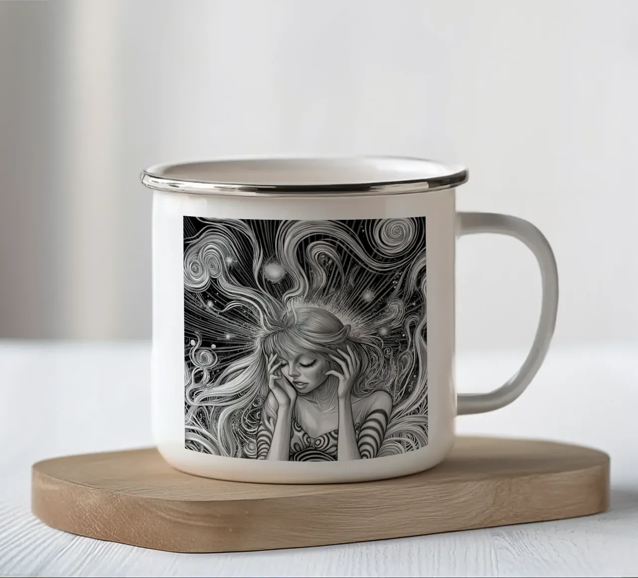 Mente occupata tazza in smalto da Motivate-Today