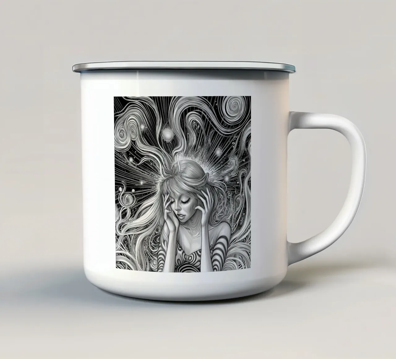 Mente occupata tazza in smalto da Motivate-Today