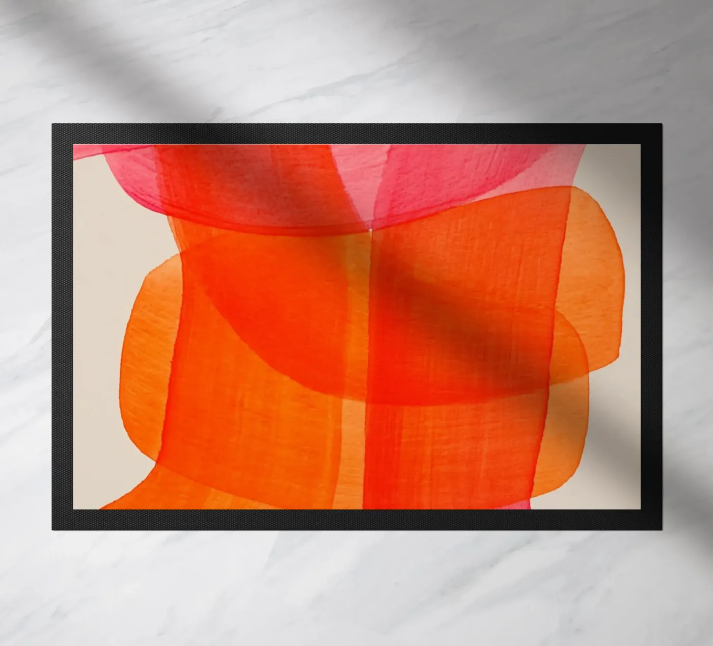 Lines swing orange doormat by Carinaprint