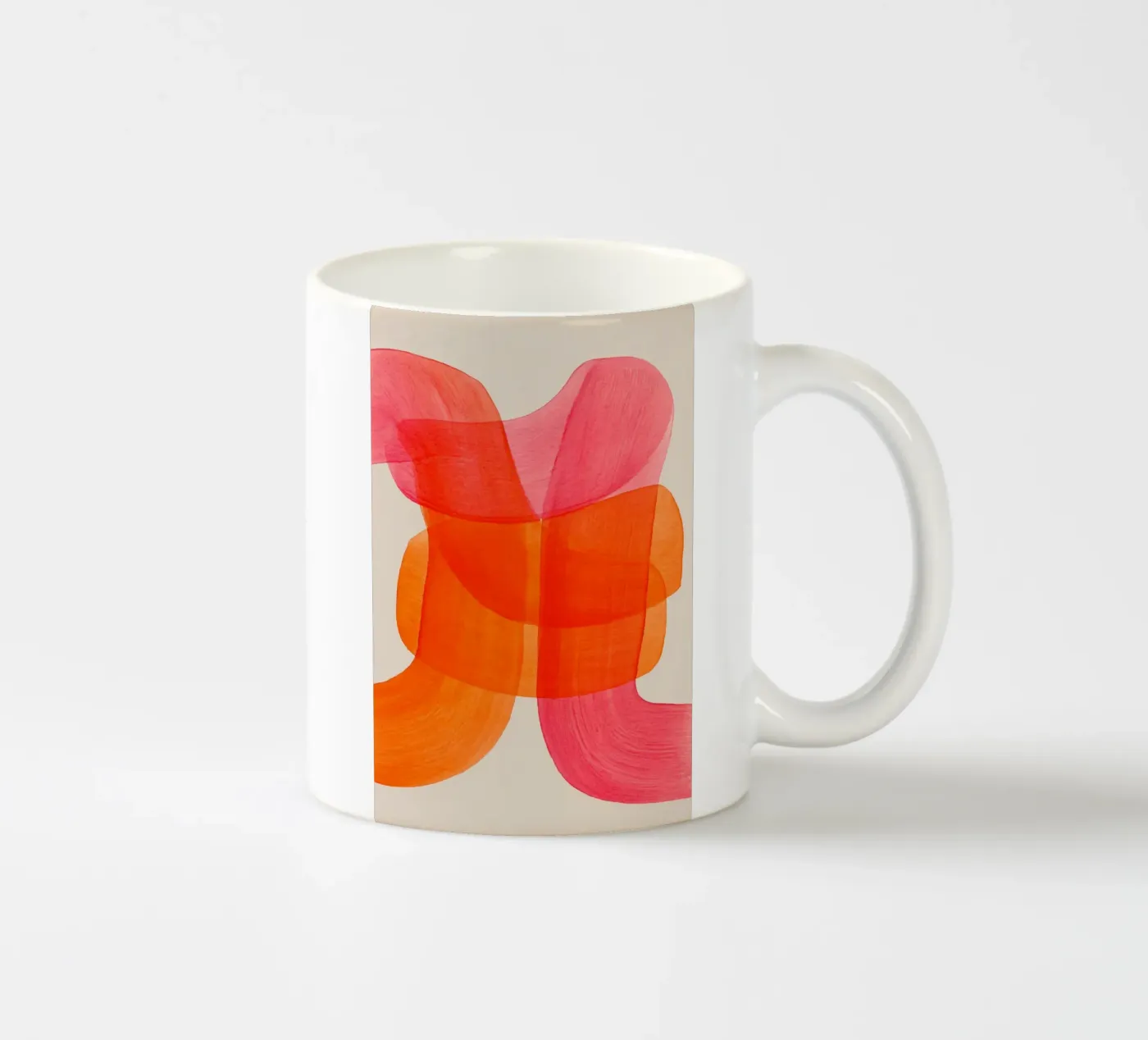 Lines swing orange ceramic mug by Carinaprint