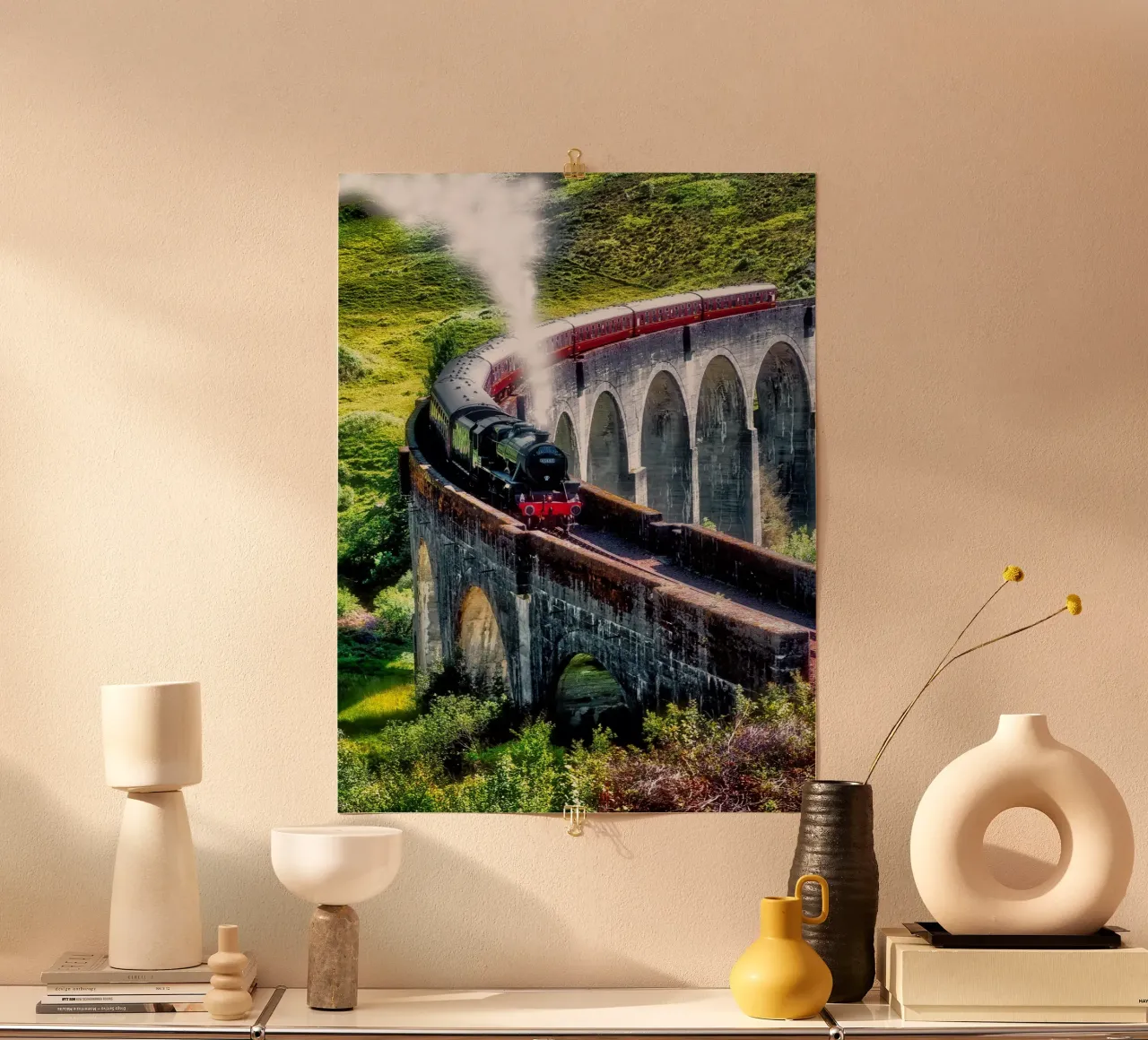 Viadotto di Glenfinnan in Scozia poster con telaio in alluminio da Juergen Wiesler